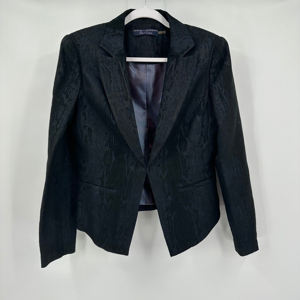 Robert Graham Womens Dark Academia Blazer Size 8 Animal Print Jacquard Jacket